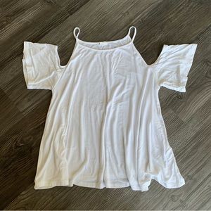 Garage White Cold Shoulder Top